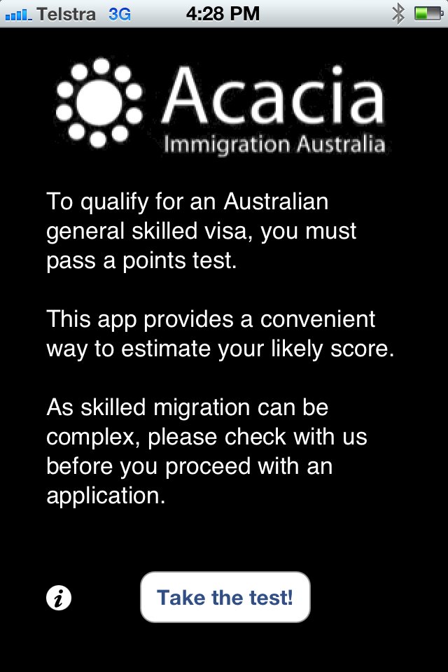acacia immigration points test app
